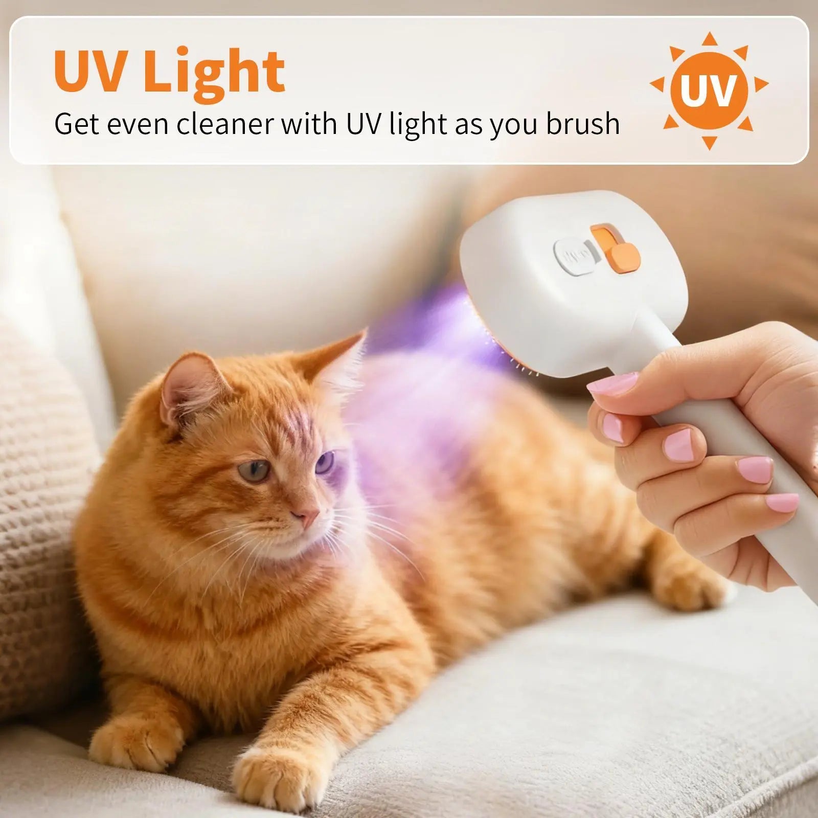 【Furlyn】Pet Hair Remover Brush for Dogs & Cats with Spray Mist – Self Cleaning Slicker Brush, One-Click Deshedding Grooming Comb, Viral Tiktok Pet Grooming Tool for Shedding & Undercoat Removal